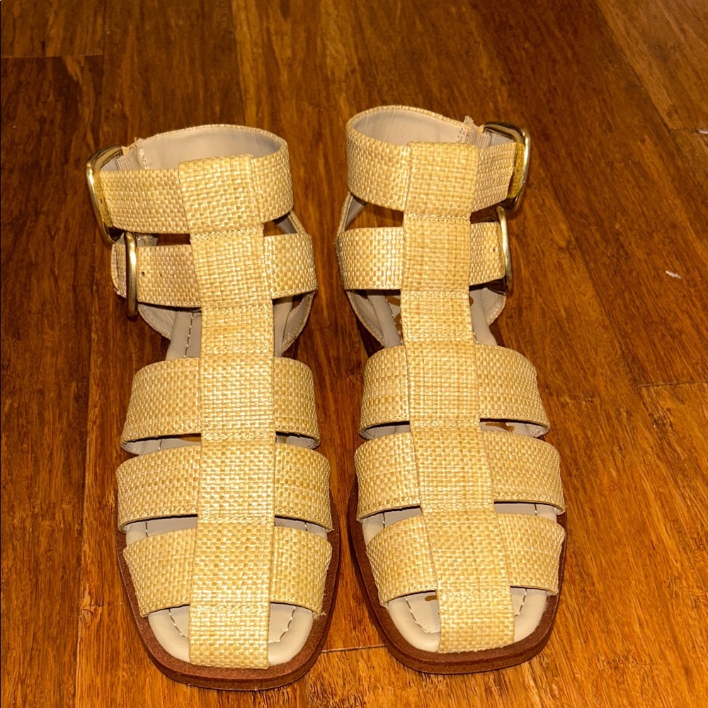 Sam Edelman Beige Woven Fisherman Sandals